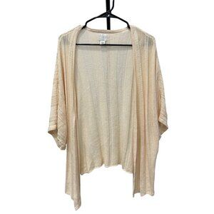 Joie Womens Open Front Waterfall Cardigan Sz L Linen Viscose Beige